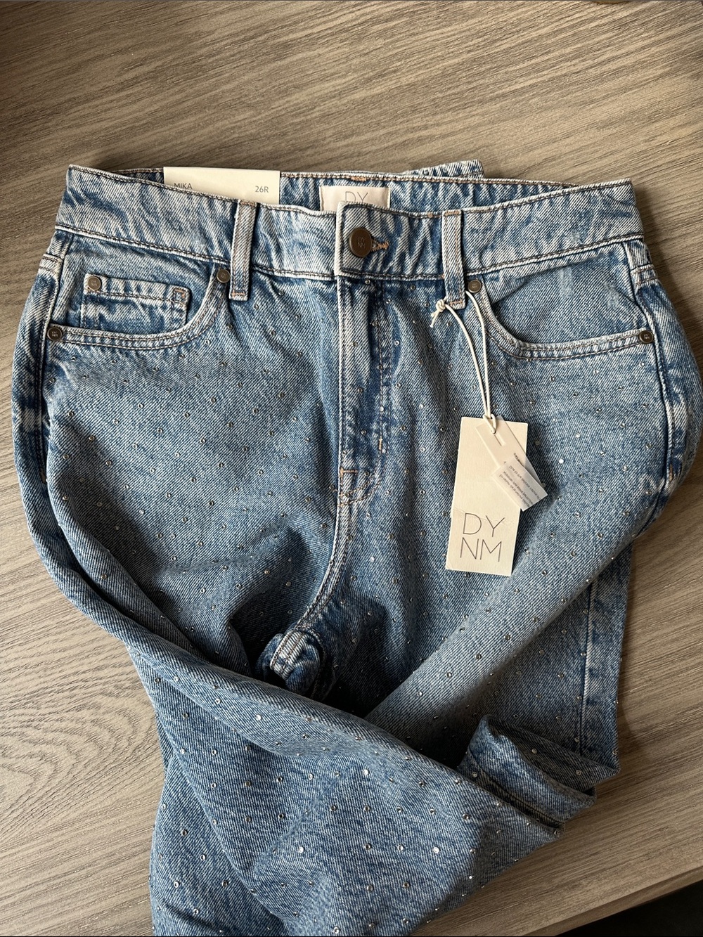 Dynamite Mika Rhinestone Mid Rise Relaxed
Straight Leg Jeans - Picture 7 of 7